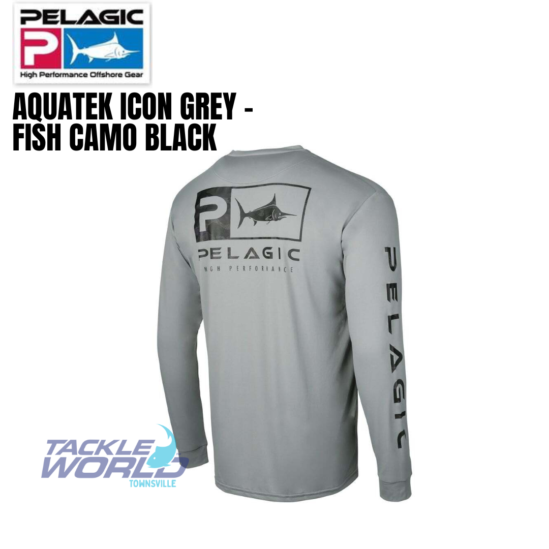 Pelagic Aquatek Icon Grey - Fish Camo Black