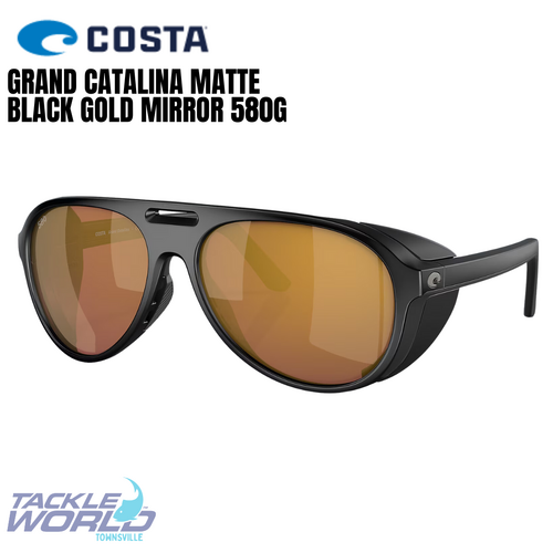 Costa Grand Catalina Matte Black Gold Mirror 580G