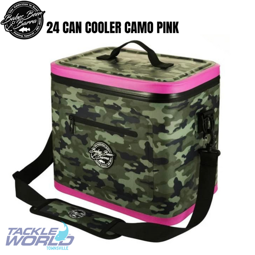 Babes Beer Barra 24 Can Cooler Bag Camo Pink