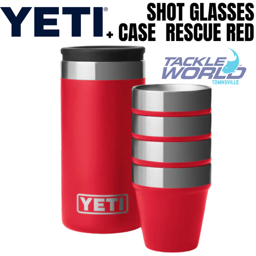 Yeti Shot Glasses & Case Rescue Red