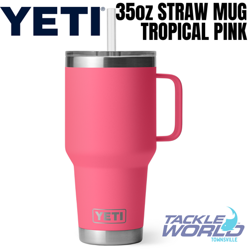 Yeti 35oz Straw Mug (1L) Tropical Pink with Straw Lid