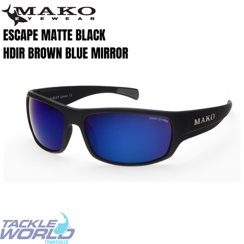 Mako ESCAPE G1HR6 Matt Black HDIR Brown Lens Blue Mirror