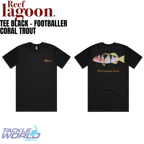 Reef Lagoon Tee Footballer Trout Black [Size: S]